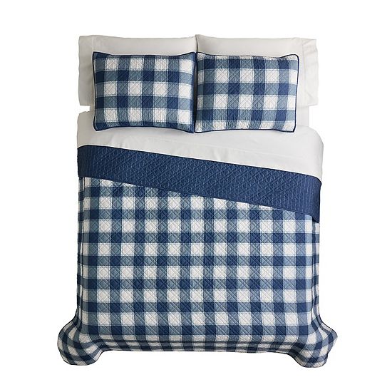 The Big One® Aiden Navy Plaid Quilt Set With Shams