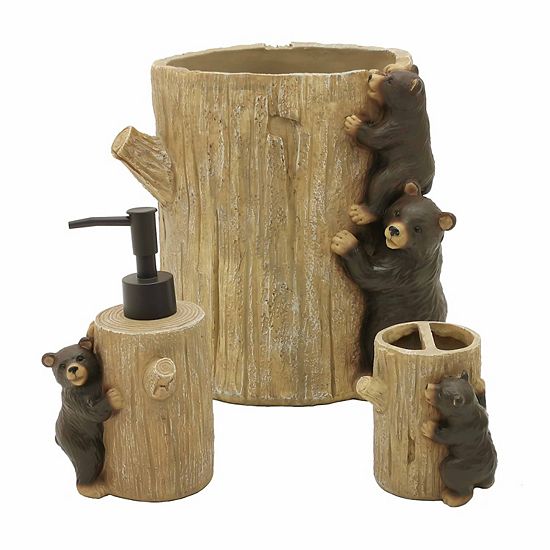  The Big One® Cabin Life Tree Stump & Bears Wastebasket