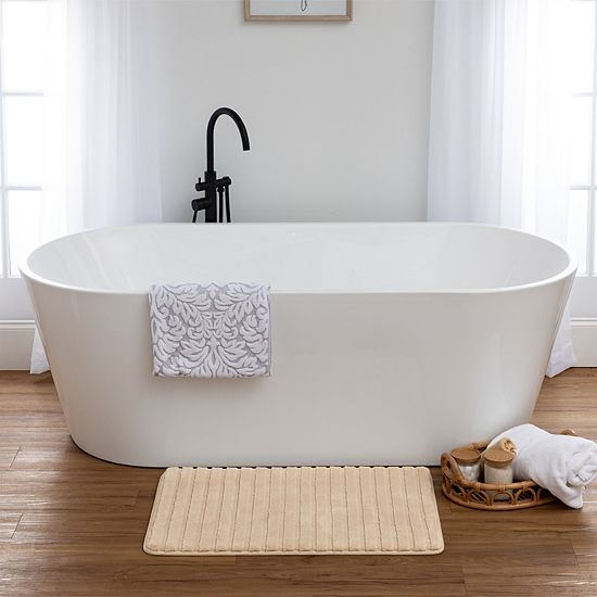  The Big One® Plush Stripe Memory Foam Bath Mat