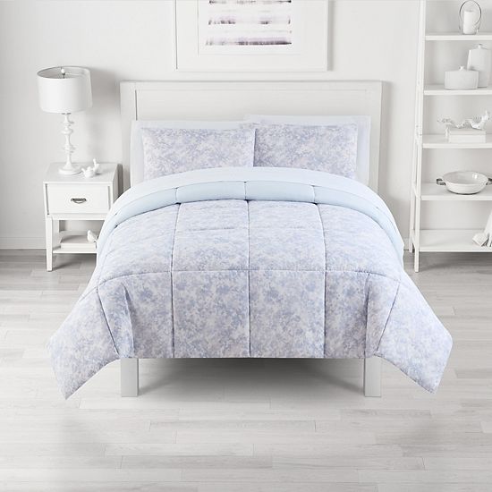  The Big One 3-Piece Marbled Texture Pattern Reversible Comforter Set