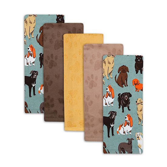  The Big One® 5-pk. Cats And Dogs Print Kitchen Towels